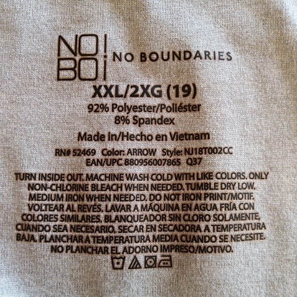 No Boundaries Arrow V Neck SS T-Shirt Top XXL Gray - Picture 2 of 7